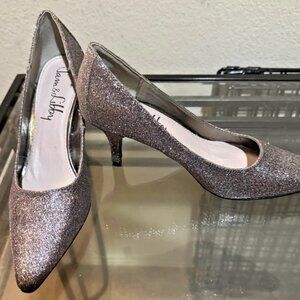 NEW NWOT Sam & Libby Brown Sparkle Glitter pumps/Shoes 2.5 in heel Sz 6
